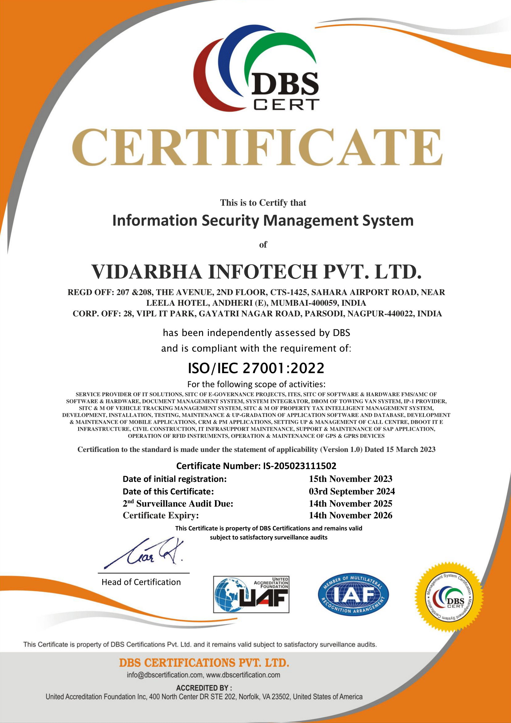 certificate